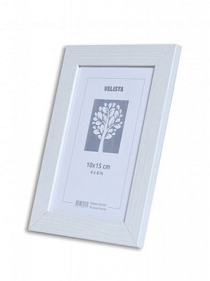 Рамка для фотографии со стеклом Velista 20BW-6003v 10x15 см белый 