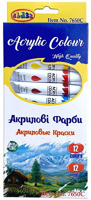 Набор акриловых красок 12 цветов 7650C 12 мл CLASS