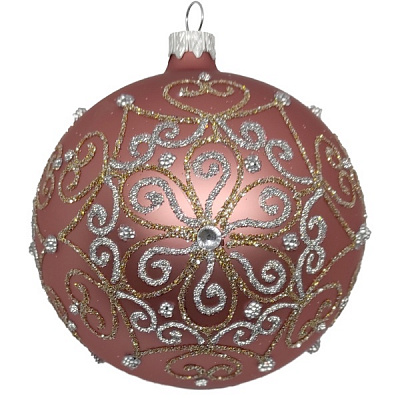 Куля новорічна 80 мм бордовий 8323-3