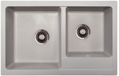 Мойка для кухни Metalac Х granit-QUADRO PLUS 2 D серая 