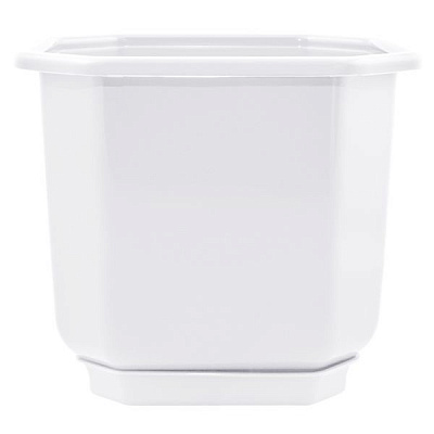 Горщик пластиковий Алеана Дама квадратний 0,28л білий (112028)