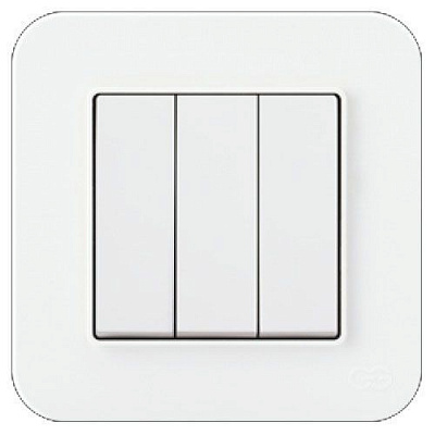 Выключатель реверсивный Gunsan трехклавишный без подсветки 10 А 250В кремовый 01 37 12 00 100 109