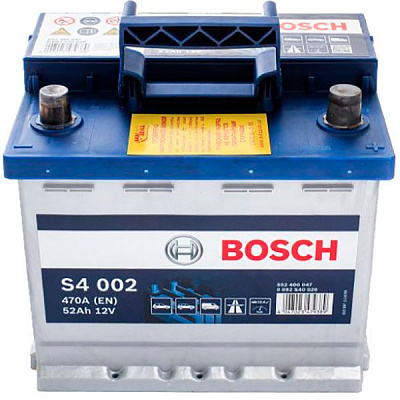 Аккумулятор автомобильный Bosch 6СТ-52 (S4 002) 52А 12 B «+» справа