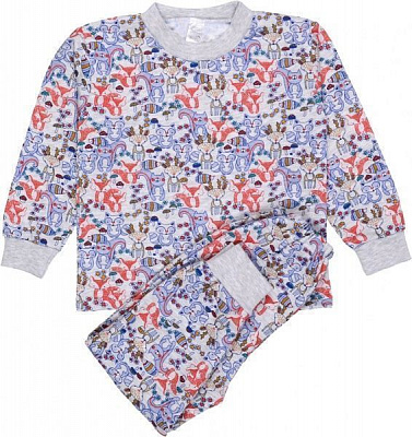 Пижама детская Татошка р.128 серый 01202звр 
