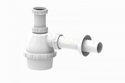 Сифон для кухонної мийки ALBA D70 з пробкою