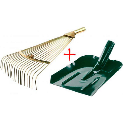 Граблі віялові розсувні + лопата совкова