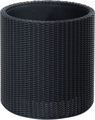 Горшок пластиковый Keter Cylinder Planter L круглый 39л антрацит 