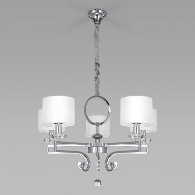Люстра подвесная Strotskis Ariana 5x40 Вт E14 белый 60113/5 (хром) 