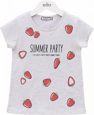 Футболка для девочек Wanex Футболки д/д ТМ Wanex 104 р. 95% бав., 5% ел.31349 р.104 серый 