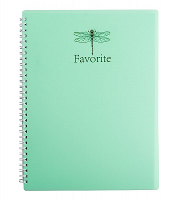 Книга для записей FAVOURITE PASTEL А4 80 л клетка мятный Buromax
