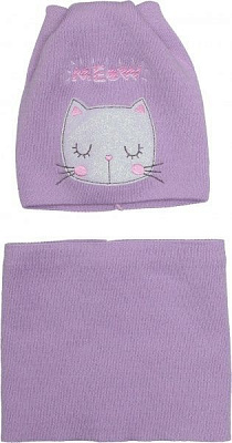 Шапочка детская для девочки Luna Kids р.50 сиреневый 2093к 