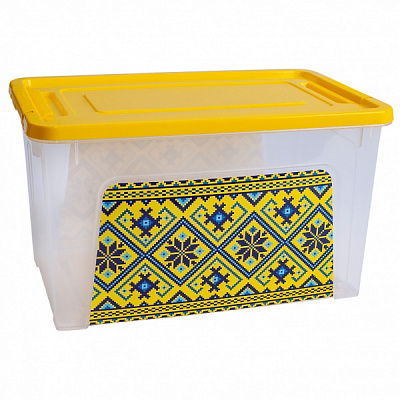 Ящик для зберігання Vivendi Вишиванка жовтий 140x160x240 мм