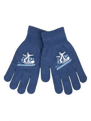 Варежки YO! Сноуборд р.18 синий 