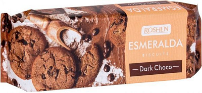 Печенье Roshen Esmeralda Шоколадное с кусочками глазури ВКФ 16 шт (4823077618246) 150 г 