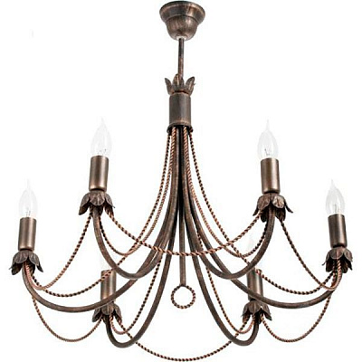 Люстра подвесная Геотон НСБ 02-6Х60-153 Ф286 6xE14 коричневый антик 47240 