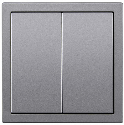 Механізм вимикача двоклавішний HausMark Juna без підсвітки сірий 7041-3588-101QC