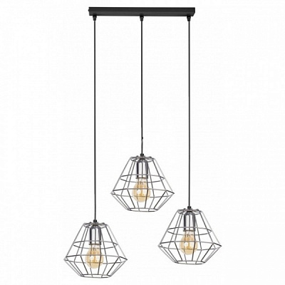 Підвіс TK Lighting Diamond 3x60 Вт E27 хром/чорний 772