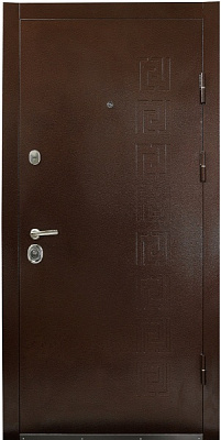 Дверь входная Министерство дверей КУ-Орнамент дуб темный 2050x960 мм правая