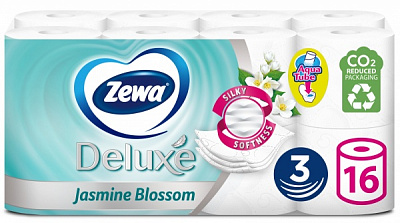Туалетная бумага Zewa Deluxe Жасмин трехслойная 16 шт.