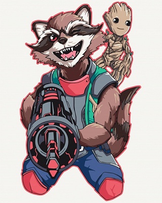 Картина по номерам Грут и Ракета 16004-AC 40х50 см ART CRAFT 