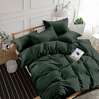Комплект постельного белья Stripe 2.0 темно-зеленый SoundSleep 
