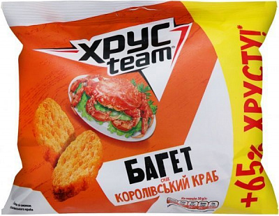 Сухарики ХрусTeam Багет Королевский краб 100 г
