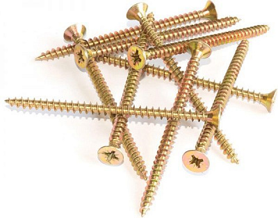 Шуруп універсальний потайна головка ЦЖ 5x80 мм жовтий цинк вага Expert Fix