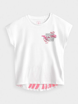 Футболка 4F J4Z20-JTSD210A-10S 158 білий