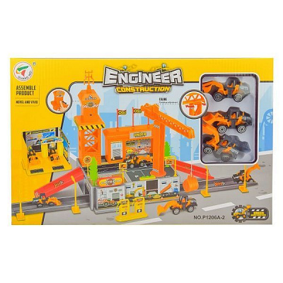 Ігровий набір Паркінг, Будівельники 3 машинки P1206A-2