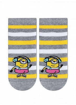 Носки детские Брестские 3095 Minions (укороченные) 708 р.11-12 серый меланж 