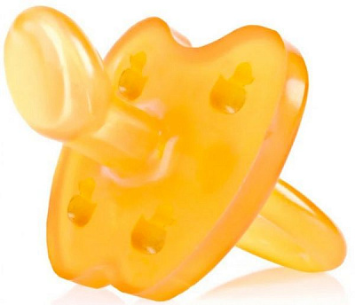 Соска-пустышка Hevea Duck анатомическая от 0 до 3 месяцев Оранжевая