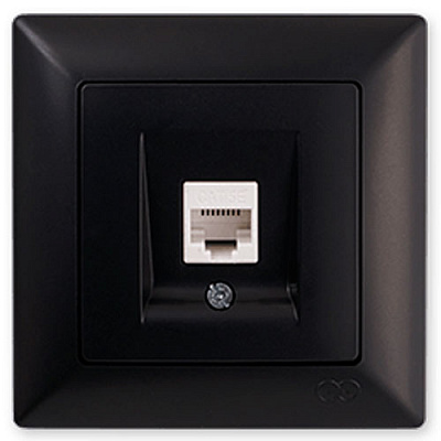 Розетка комп’ютерна Gunsan Visage IP20 чорний VS 28 34 130