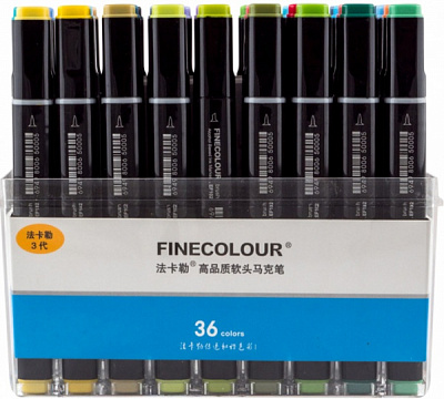 Набор двусторонних маркеров FINECOLOUR Brush 36 цветов EF102-TB36 разноцветный 
