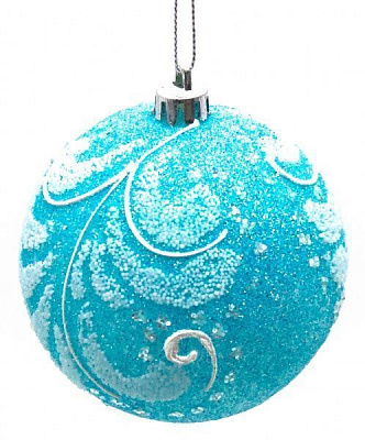 Куля Орнамент d80 2287 блакитний/білий