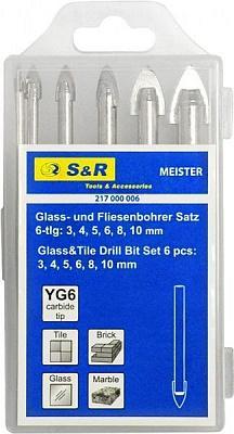 Набор сверл S&R 217000006 Meister 3,0-10,0 мм 6 шт.