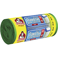 Мешки для бытового мусора Помічниця крепкие 60 л 40 шт. (4820012340026)