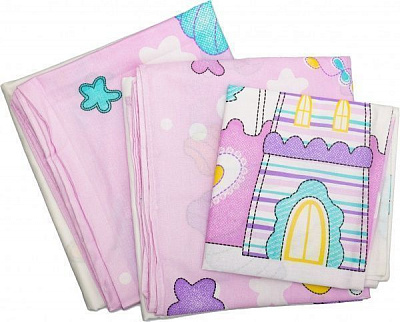 Комплект постельного белья СЕЛЕНА Сказочный замок розовый 