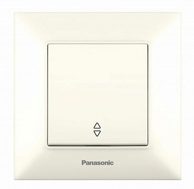 Вимикач прохідний одноклавішний Panasonic Arkedia Slim без підсвітки 10 А 250В кремовий 480100213