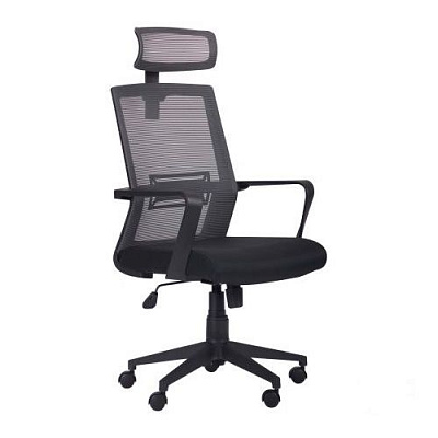 Кресло AMF Art Metal Furniture Neon HR сидение Саванна Black 19/спинка сетка серый 