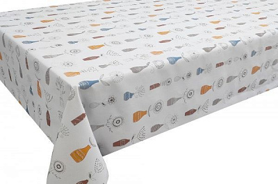 Скатерть Вазы 140x110 см разноцветный 