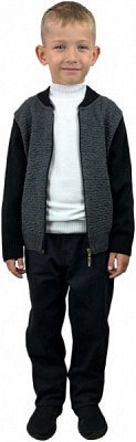 Бомбер для мальчика ART KNIT р.140 серый 