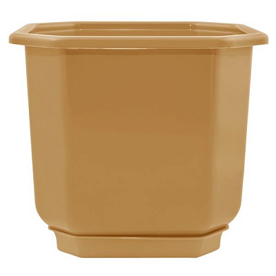 Горшок пластиковый Алеана Дама квадратный 7л бронзовый (112024) 