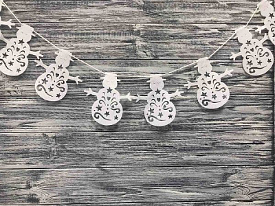 Гирлянда декоративная Діамантові ручки Снеговик белый 123027 2 м