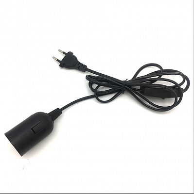 Патрон із вилкою UP! (Underprice) із проводом 3 м E27 пластик чорний D33