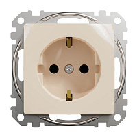 Розетка силовая с заземлением Schneider Electric Sedna Design со шторками без крышки бежевый SDD112022