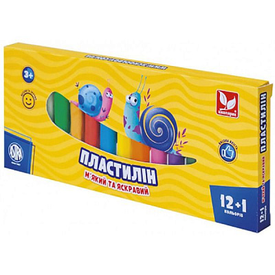 Пластилин Школярик круглый 303115007-UA 12 шт + 1 Золотой цвет в подарок