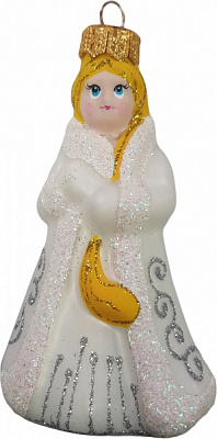 Ялинкова іграшка Юріта Снігуронька біла шубка 1110M 11,17 см