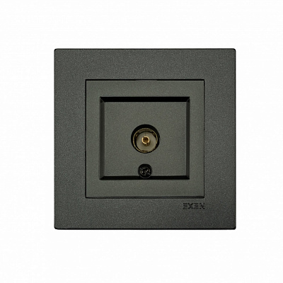 Механізм розетки TV прохідна без заземлення EXEN Karell IP20 антрацит 290-001303-257
