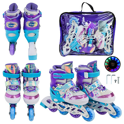 Роликовые коньки Shantou Extreme Motion RL25433 р. 30-33 фиолетовый