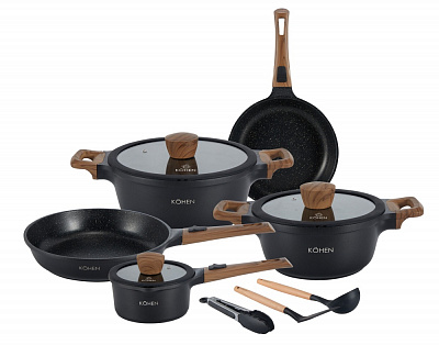 Набор посуды Kohen GRAND NOIR 11 предметов KN99008